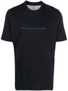 Print Crew Neck Cotton Jersey Short Sleeve T-Shirt Navy - BRUNELLO CUCINELLI - BALAAN 1