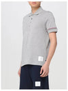 Lightweight Cotton Short Sleeve Polo Shirt Grey - THOM BROWNE - BALAAN 5