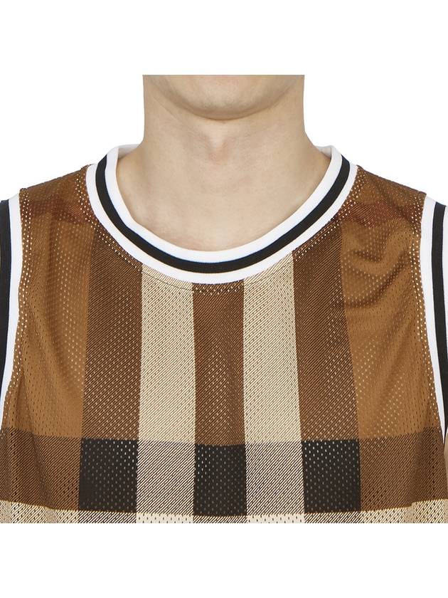 Check Print Mesh Vest Brown - BURBERRY - BALAAN 9