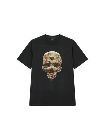 PS Sticker Skull Cotton T Shirt Black - PAUL SMITH - BALAAN 1