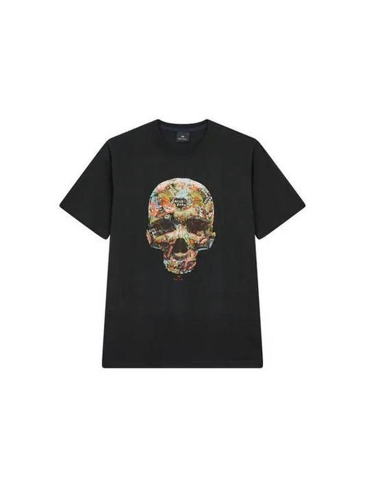 PS Sticker Skull Cotton T Shirt Black - PAUL SMITH - BALAAN 1