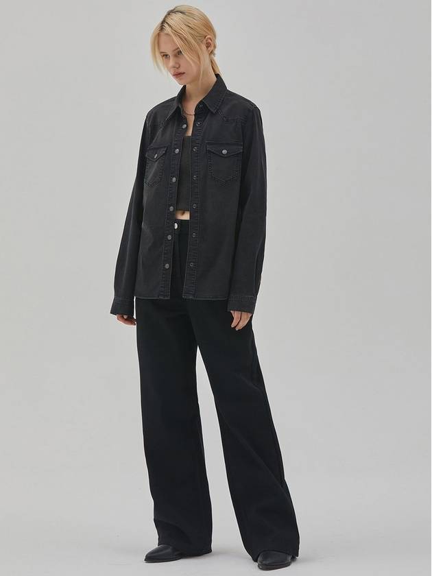 Denim Basic Western Shirt Black - RYUL+WAI: - BALAAN 4