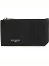 Leather Zipper Classic Fragment Card Wallet Black - SAINT LAURENT - BALAAN 2