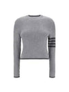 4 Bar Stripe Cable Knit Top Grey - THOM BROWNE - BALAAN 2