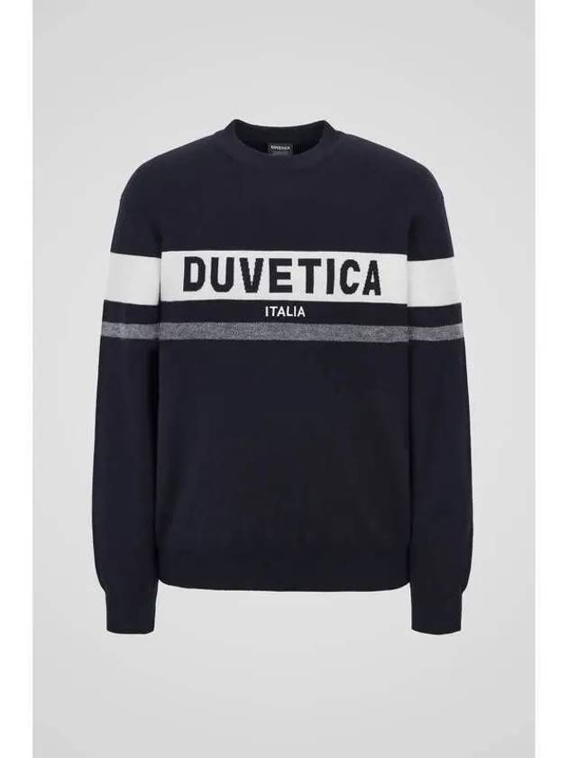 Arsoli M dark navy men s knit - DUVETICA - BALAAN 1