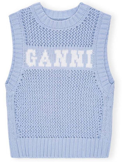 Cotton Rope Vest Poder Blue - GANNI - BALAAN 2