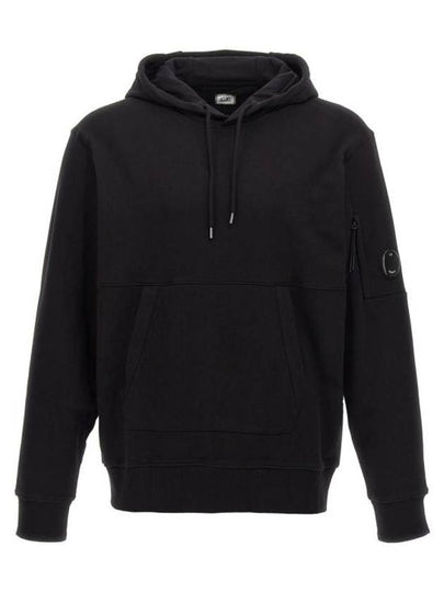 Diagonal Raised Fleece Lens Hoodie Black - CP COMPANY - BALAAN 2