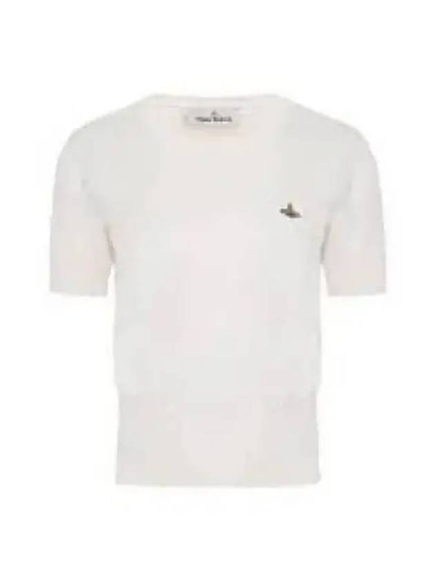 Vivienne Westwood Women s Bea Knit Short Sleeve Top Cream Black 1803002Q Y0010 - VIVIENNE WESTWOOD - BALAAN 1