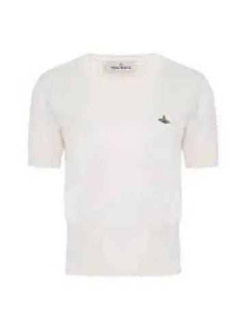 Vivienne Westwood Women s Bea Knit Short Sleeve Top Cream Black 1803002Q Y0010 - VIVIENNE WESTWOOD - BALAAN 1