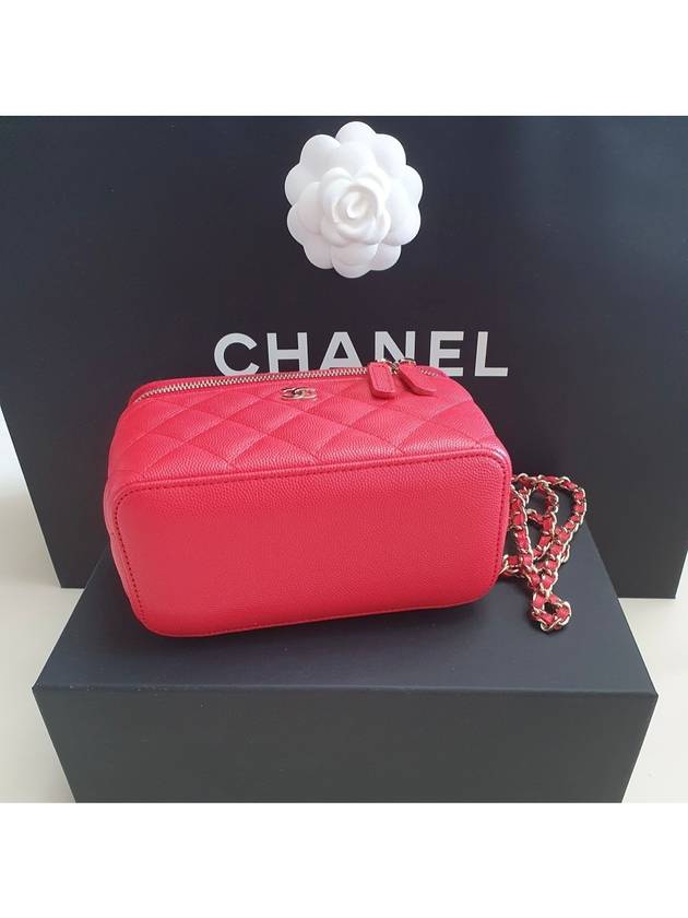 Caviar Vanity Bag Rectangular Chain Cosmetic Case Red Cross AP1341 Mini - CHANEL - BALAAN 6