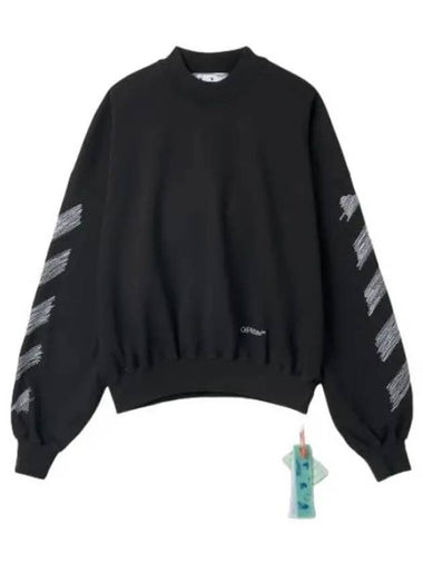 Scribble Diag Sweatshirt Black - OFF WHITE - BALAAN 1