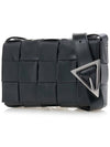 Cassette Intrecciato Small Leather Cross Bag Dark Green - BOTTEGA VENETA - BALAAN 3