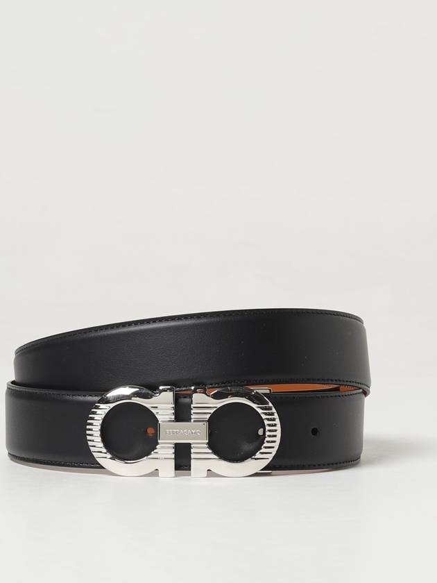 Gancini Buckle Reversible Leather Belt Black - SALVATORE FERRAGAMO - BALAAN 2