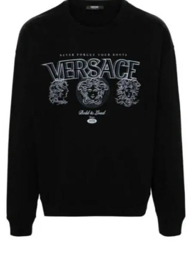 Logo Print Sweatshirt Black - VERSACE - BALAAN 2