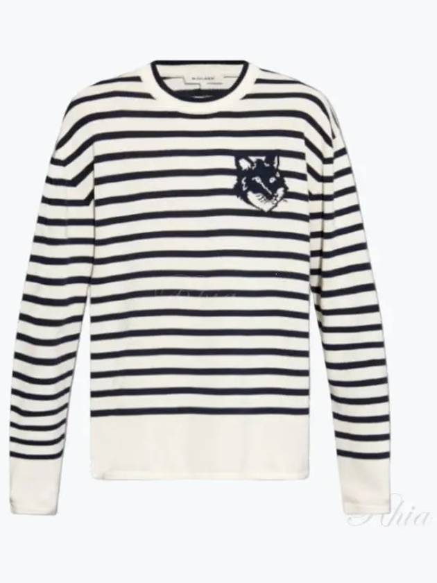 Fox Motif Cotton Long Sleeve T-Shirt Black White - MAISON KITSUNE - BALAAN 2