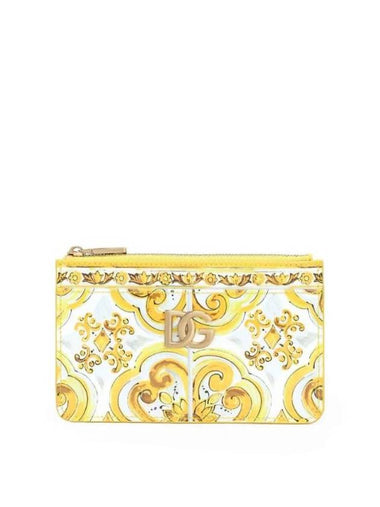 Majolica print leather cardholder BI1261AQ240 - DOLCE&GABBANA - BALAAN 1