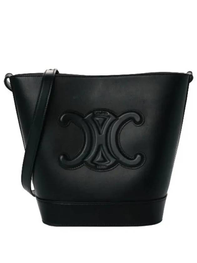 Cuir Triomphe Calfskin Small Bucket Bag Black - CELINE - BALAAN 2