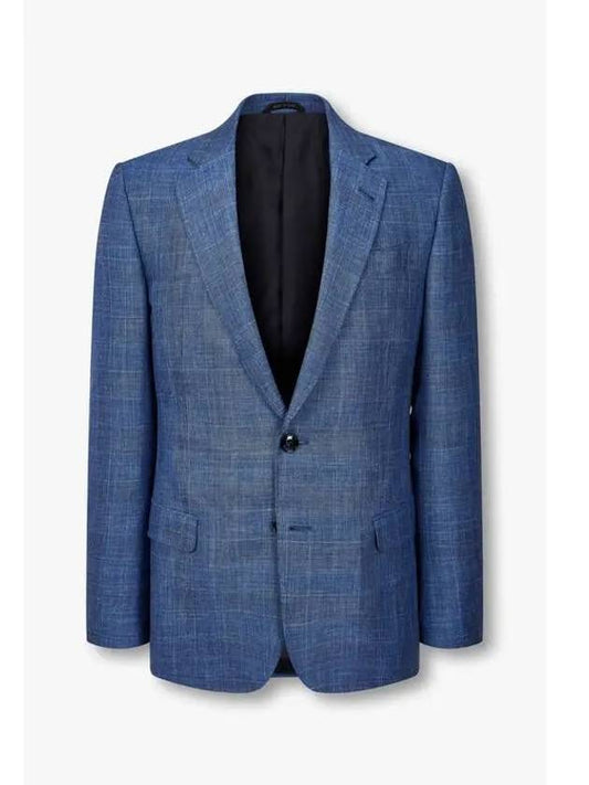 Men s check organization no cheat single jacket light navy - GIORGIO ARMANI - BALAAN 1