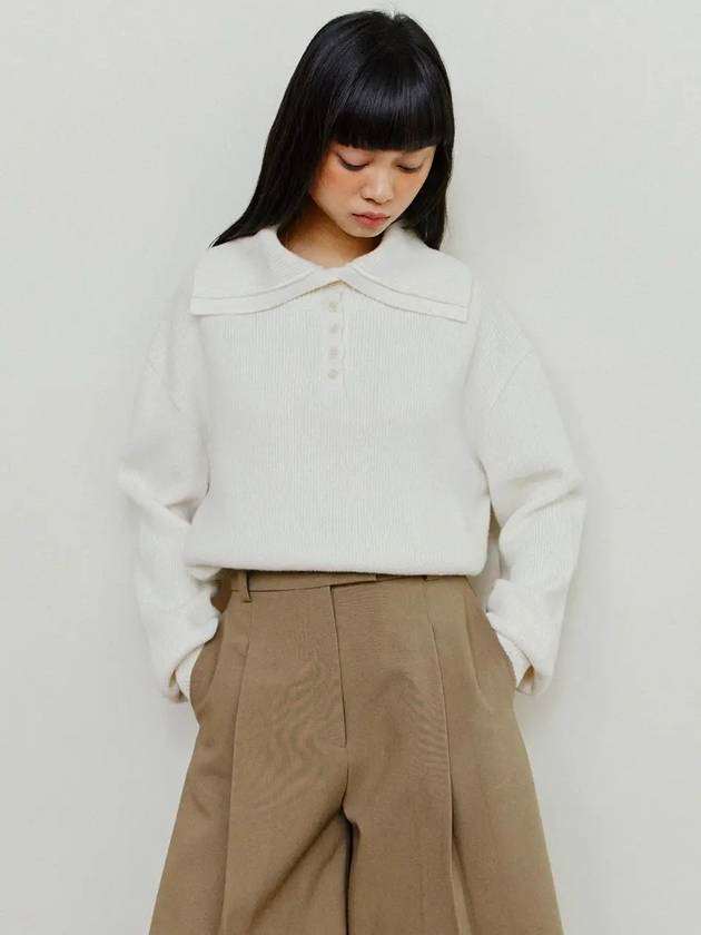 Open Collar Knit Top Ivory - LESEIZIEME - BALAAN 5