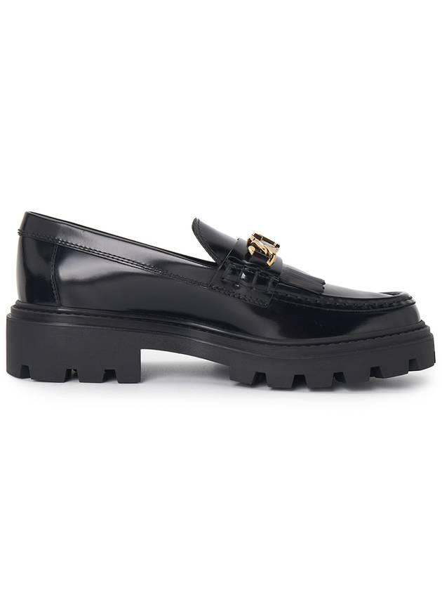 Leather Fringe Loafers Black - TOD'S - BALAAN 5