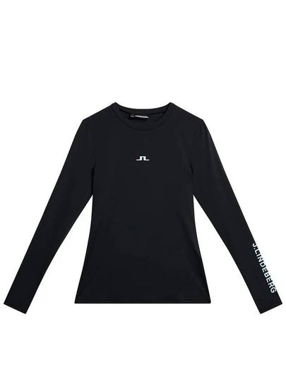 Tekla Slim Crew Neck Long Sleeve T-Shirt Black - J.LINDEBERG - BALAAN 2