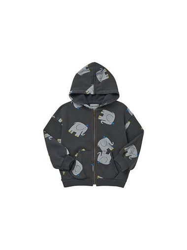 Kids Elephant All Over Hooded Jacket Grey - BOBO CHOSES - BALAAN 1