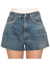 Low Cut Hem Denim Cotton Shorts Blue - MAISON MARGIELA - BALAAN 7