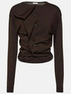 Trompe L'Oeil Cardigan Brown - LEMAIRE - BALAAN 2