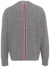 Brushed Effect Virgin Wool Cardigan Grey - THOM BROWNE - BALAAN 4