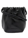 Dumpling Mini Drawstring Lambskin Leather Cross Bag Black - JIL SANDER - BALAAN 3