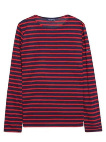 Minquiers Modern Stripe Long Sleeve T-Shirt Red - SAINT JAMES - BALAAN 1