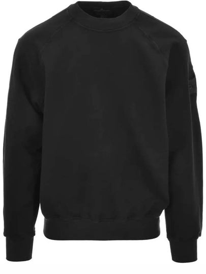 Shadow Logo Crew Neck Cotton Sweatshirt Black - STONE ISLAND - BALAAN 2