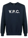 Men's VPC Logo Print Crew Neck Sweatshirt Navy - A.P.C. - BALAAN 2