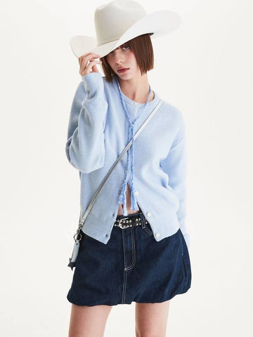 Back lace up cardigan sky blue - MSKN2ND - BALAAN 1