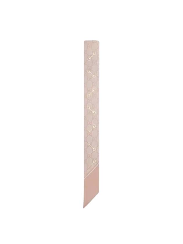 Horsebit GG Print Silk Neck Bow Scarf Rose Pink - GUCCI - BALAAN 1