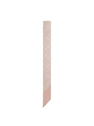 Horsebit GG Print Silk Neck Bow Scarf Rose Pink - GUCCI - BALAAN 1