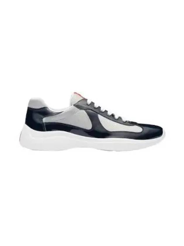 America's Cup Leather Low Top Sneakers Silver Navy - PRADA - BALAAN 2