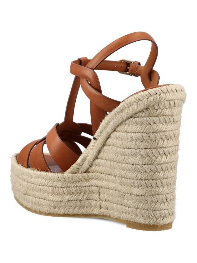 Tribute Espadrille Wedge Heel Brown - SAINT LAURENT - BALAAN 4