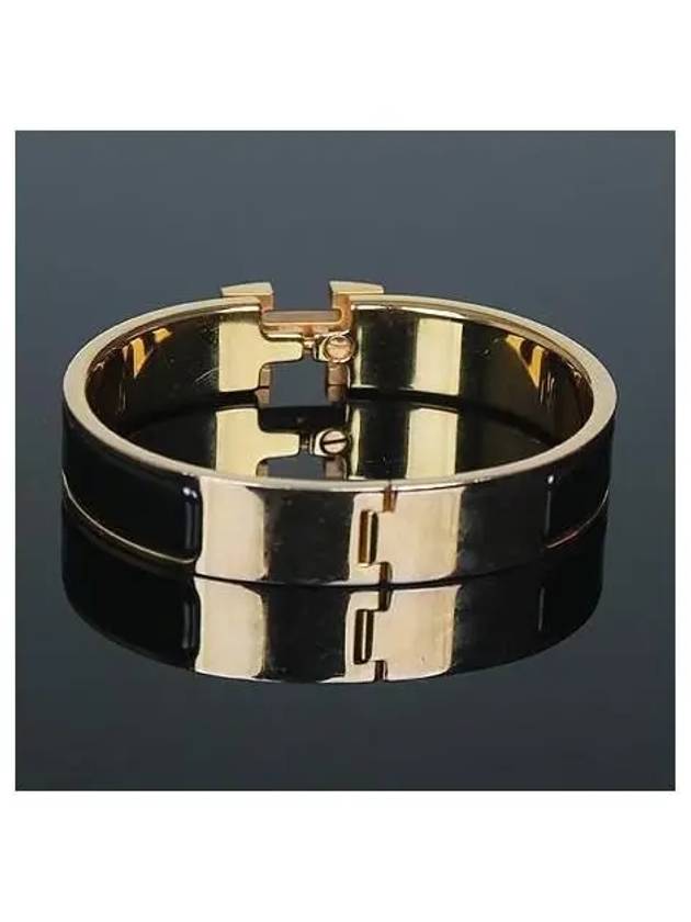 CLIC Click Ash Gold Black Color PM Bangle Bracelet - HERMES - BALAAN 3