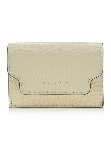 Saffiano Leather Trifold Half Wallet Shell - MARNI - BALAAN 1