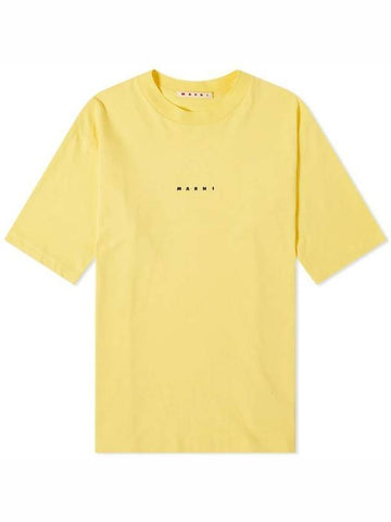 Logo Cotton Overfit Short Sleeve T-Shirt Yellow - MARNI - BALAAN 1