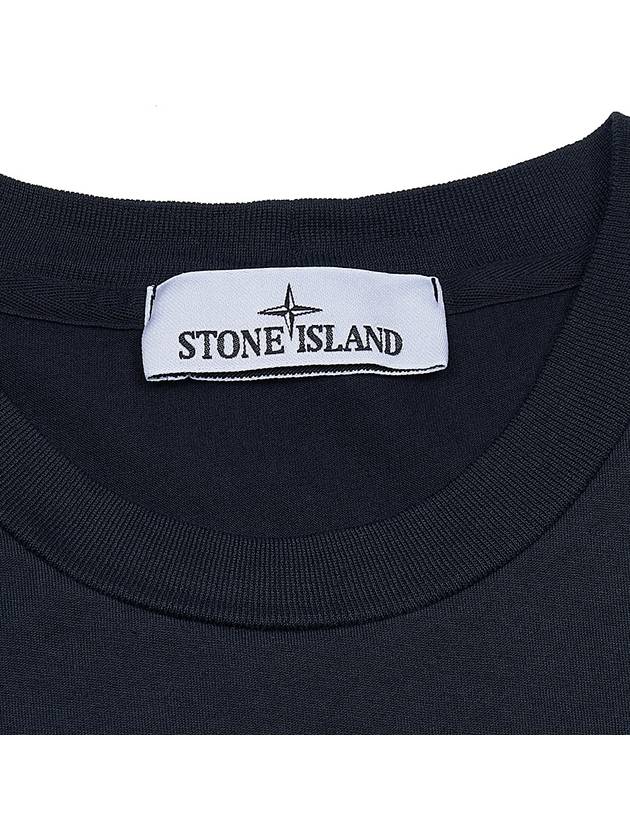 Logo Patch Short Sleeve T-Shirt Navy - STONE ISLAND - BALAAN 5