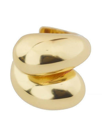 'Isa' Gold Tone Ring With Twist Detail In Gold Plated Bronze Woman - FEDERICA TOSI - BALAAN 1