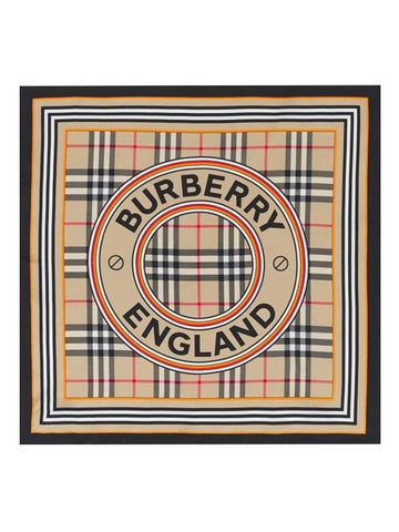 Montage Print Silk Small Square Scarf Archive Beige - BURBERRY - BALAAN 1