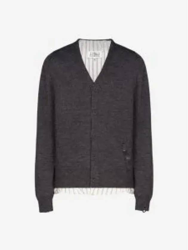 Men's Distressed Cardigan Dark Grey - MAISON MARGIELA - BALAAN 2