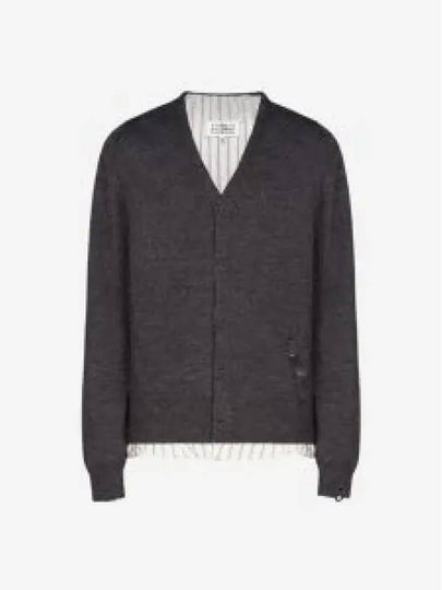 Men's Distressed Cardigan Dark Grey - MAISON MARGIELA - BALAAN 2