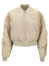 Bessime Embroidered Logo Bomber Jacket Beige - ISABEL MARANT - BALAAN 1