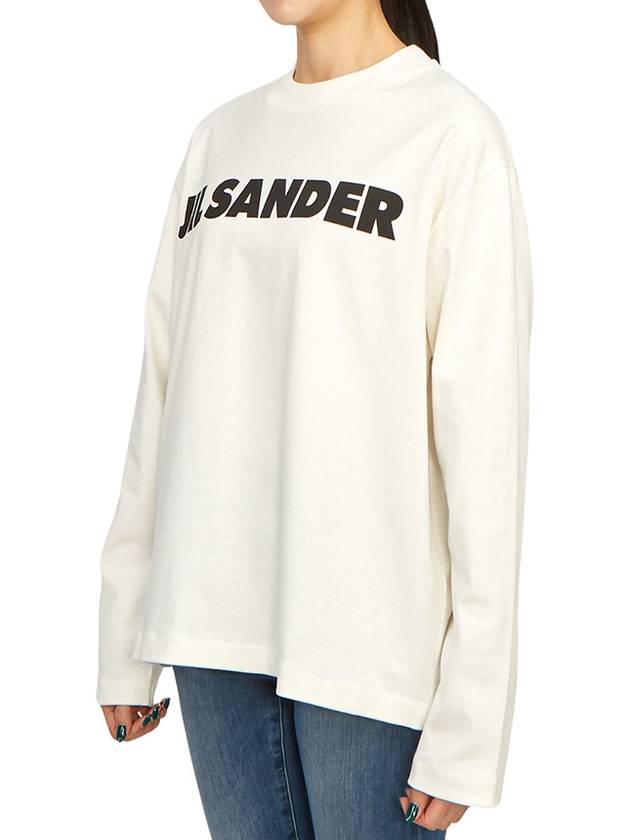 Logo Print Cotton Sweatshirt White - JIL SANDER - BALAAN 3