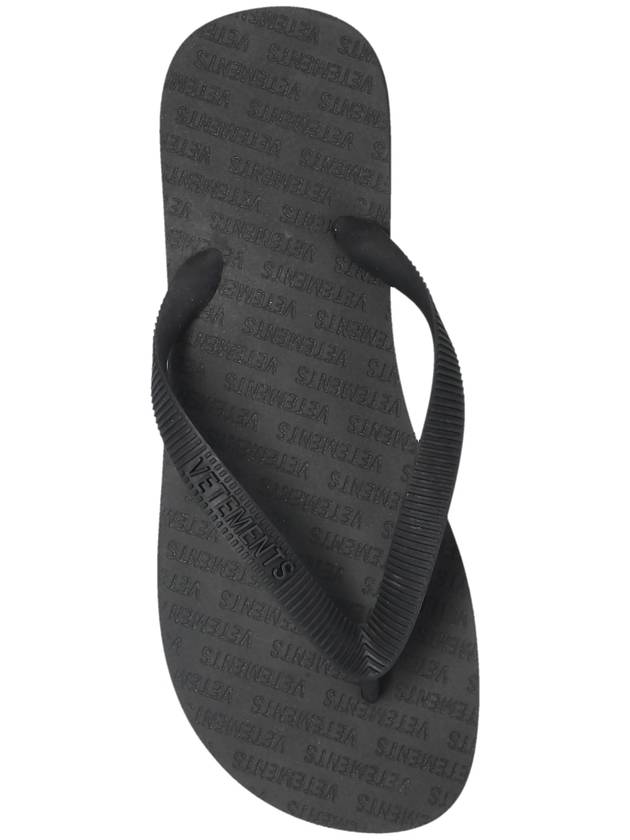 VETEMENTS Flip-flops With Logo, Men's, Black - VETEMENTS - BALAAN 6