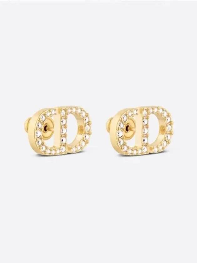 Petit CD Stud Crystal Earrings Gold - DIOR - BALAAN 4